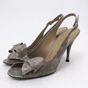 Stuart Weitzman Slingback Snake Print Heels 7.5